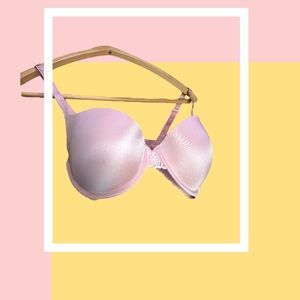 Auden 32D Pink Satin and Lace Bra | The Daydream